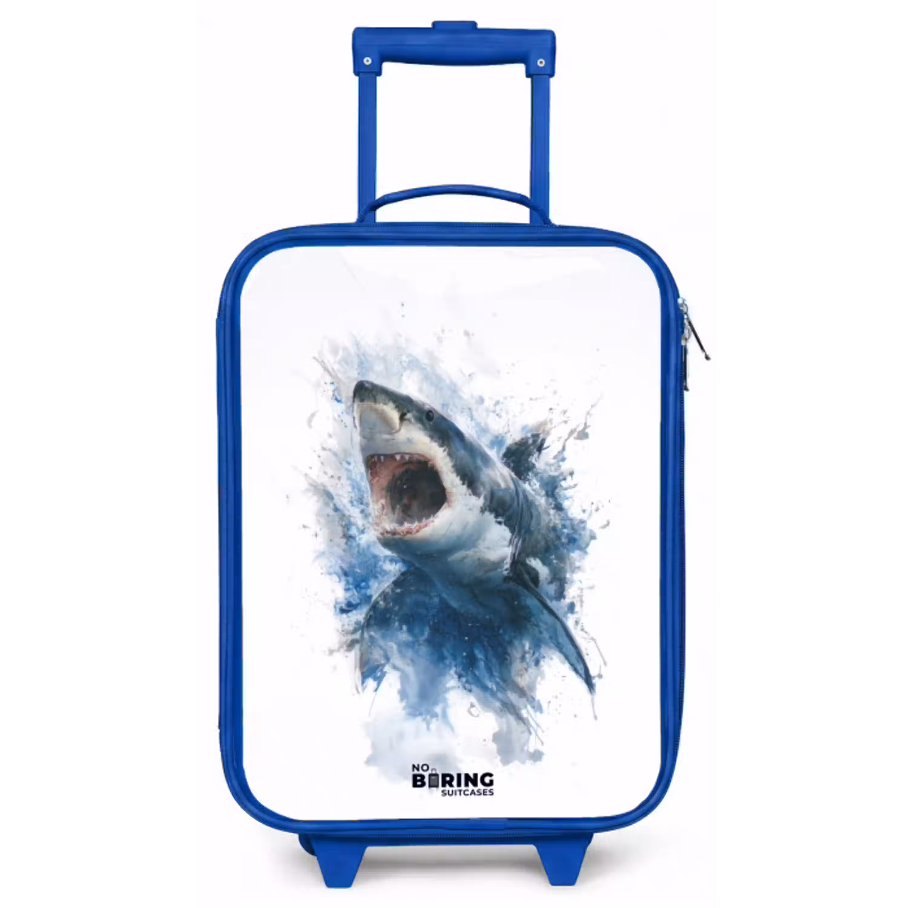 Aanvallende haai in waterverf Kinderkoffer - Blauw klein -zz3dotto
