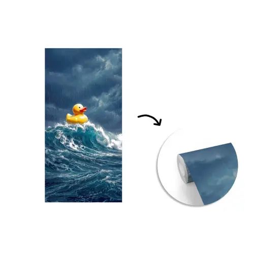 Storm - Badeend - Golven fotobehang vinyl groot -3d