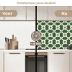 Tegel - Klassiek - Groen keuken achterwand 2 middel 871 -voor-na2_NL