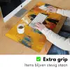 Vrouw - Ogen - Penseelstreken - Geel Muismat XXL klein -sfeer3