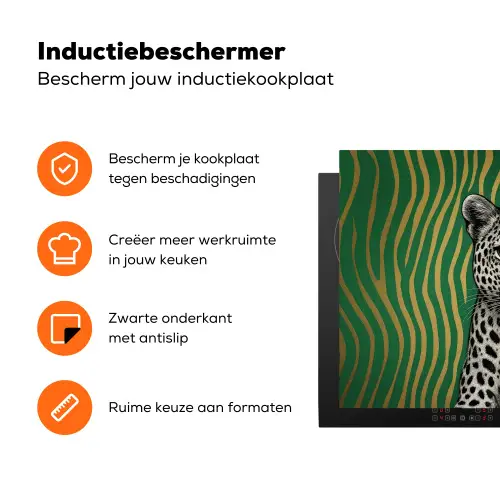 Panter - Zebrapatroon - Groen Inductie beschermer vinyl 3mm klein -zzzzzzz-td-ups