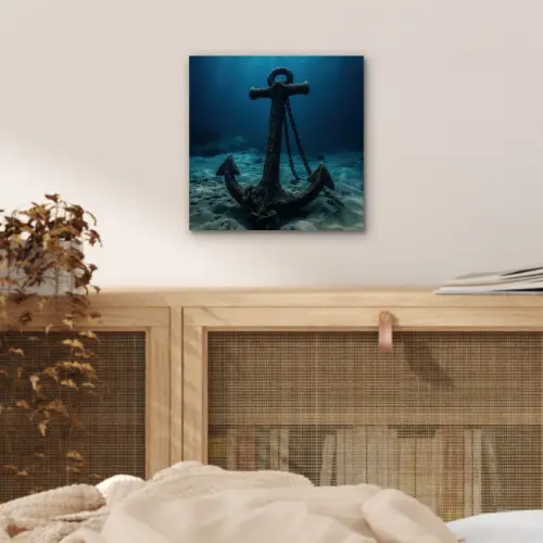 Anker - Ijzer - Zeebodem - Zand aluminium wit klein -sfeer3