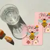 Bij - Geel - Bloemen - Kleurrijk onderzetter kurk middel -sfeer4