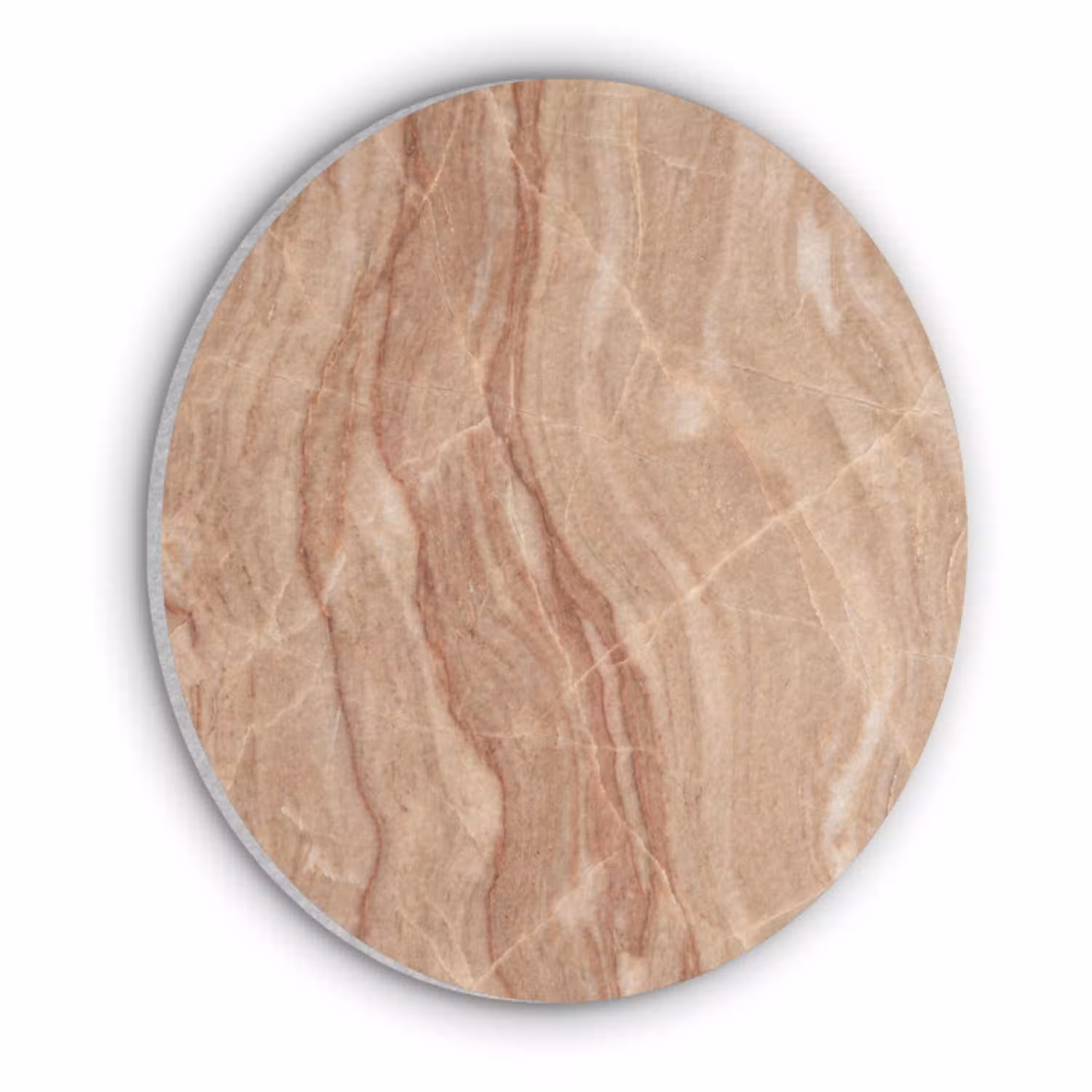 Marmer - Ader - Natuur - Abstract - Beige Akoestische PET Vilt - Rond klein -3d