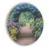 Doorkijk - Bloemen - Hortensia - Pad Akoestische PET Vilt - Rond klein -3d