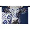 Koe - Delfts - Blauw - Artistiek Wandkleed katoen klein -zz3d