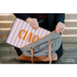 Ciao - Quote - Pastel - Strepen laptophoes neopreen klein -tas