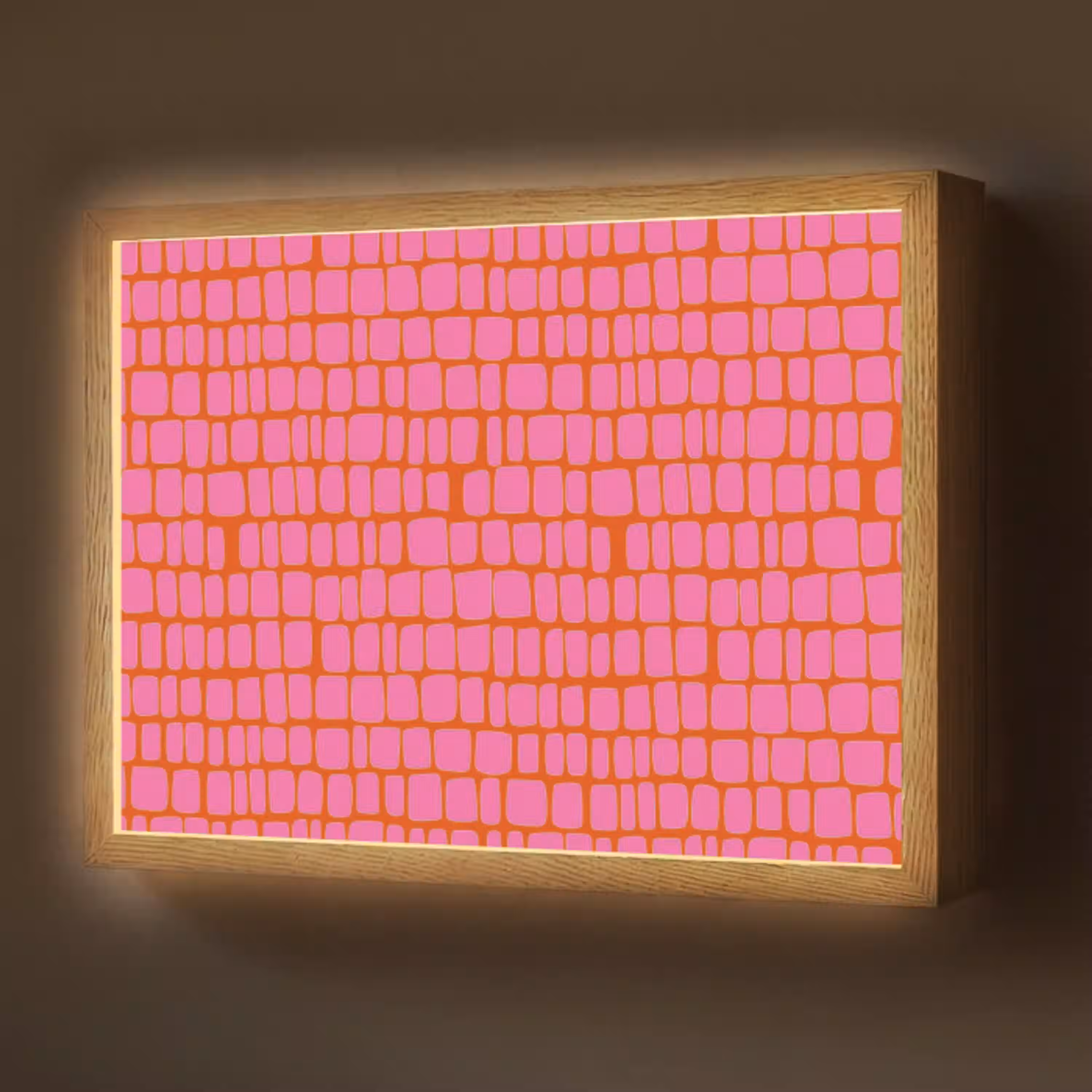 Organisch - Raster - Roze Light Box met batterij (Wandlamp) middel 907 -z3d_website