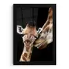 Giraffe - Dieren - Zwart - Portret - Dieren fotolijst zwart zonder passe partout klein -3d