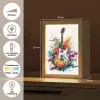 Gitaar - Graffiti - Muziek - Wit Light Box met kabel (Tafellamp) klein -USP_NL