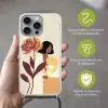 Vrouw - Minimalistisch - Bloem Hoesje iPhone 16 Pro Max met koord klein -sfeer2_NL