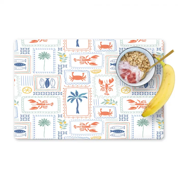 Italiaans - Zee - Sfeer - Krab - Multi Placemat vinyl groot 368 -zzzproduct_Kitchenyeah-website