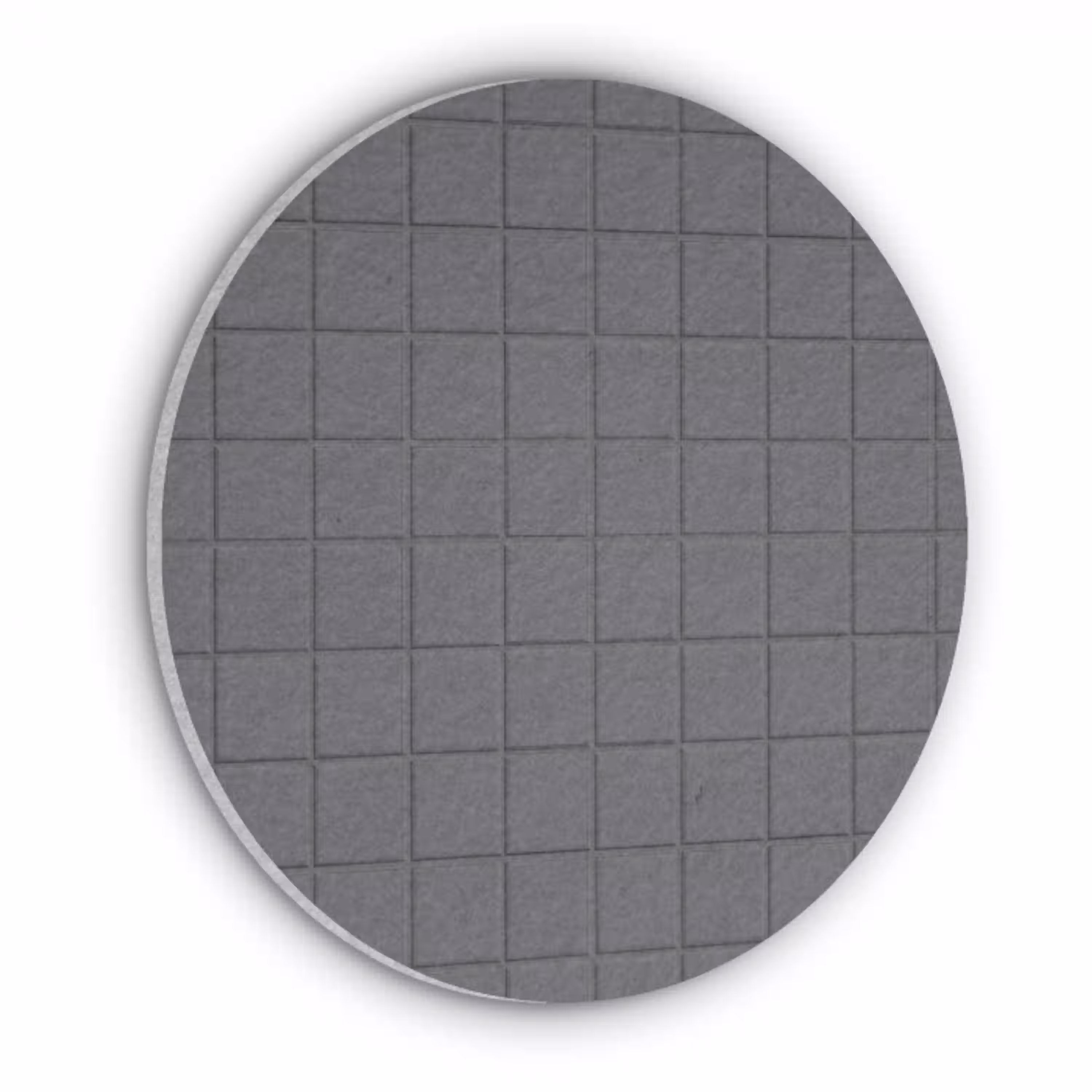 Patroon - Tegel - Grafiet - Grijs Akoestische PET Vilt - Rond klein 838 -3d