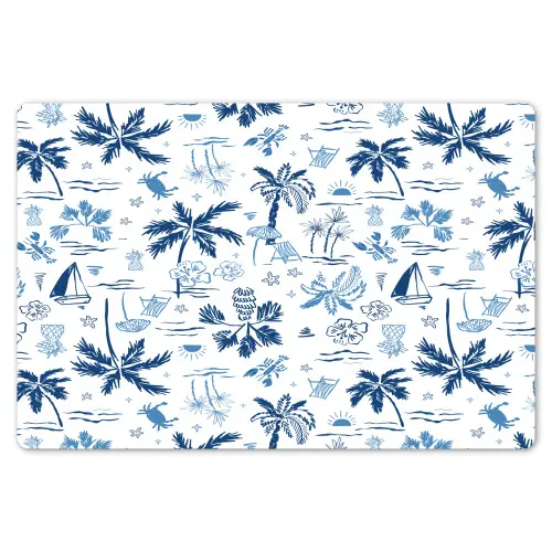Zee - Strand - Blauw - Wit Placemat vinyl groot 368 -zzsfeer1_Kitchenyeah-website
