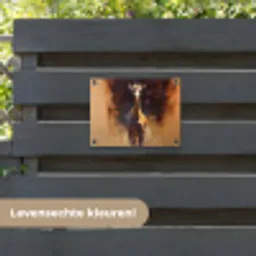 Giraf - Bruin - Abstract - Geschilderd tuinposter los doek klein -sfeer3
