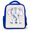 Olifant tekening tegen een beige achtergrond Kinderrugzak - Blauw middel -3d