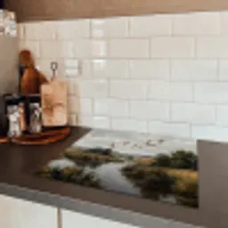 Eenden - Rivier - Landschap - Vlucht - Nostalgisch Inductie beschermer vinyl 3mm middel -sfeer3