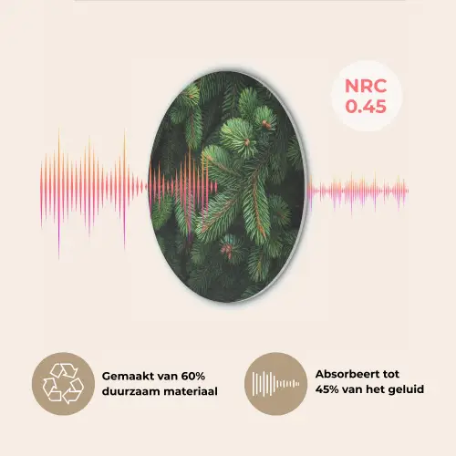 Sparrentakken - Knoppen - Naalden - Groen Akoestische PET Vilt - Rond klein -USP_NL