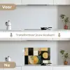 Abstract - Goud - Brons - Vormen - Geometrisch keuken achterwand spatscherm klein -voor_na_NL