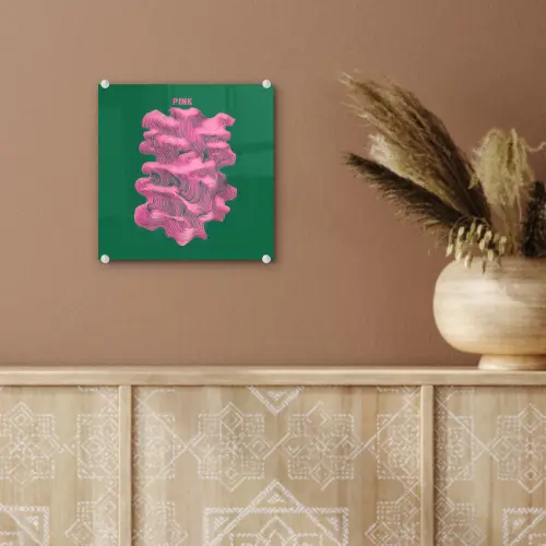 Abstract - Pink - Lijnen - Groen plexiglas 5mm klein -sfeer5