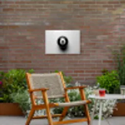 Biljartbal - Getal - Acht - Wit Tuinposter op houten frame 2 cm dik klein -sfeer3
