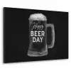 Bierpul - Witte krijtletters - Happy beer day Textielframe - compleet frame klein -3d