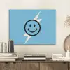 Smiley - Blauw - Bliksem PET vilt klein -sfeer1