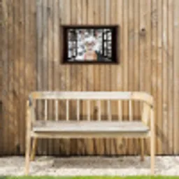 Hert - Sneeuw - Winter - Bos - Dieren - Doorkijk Tuinposter op houten frame 2 cm dik klein -sfeer4