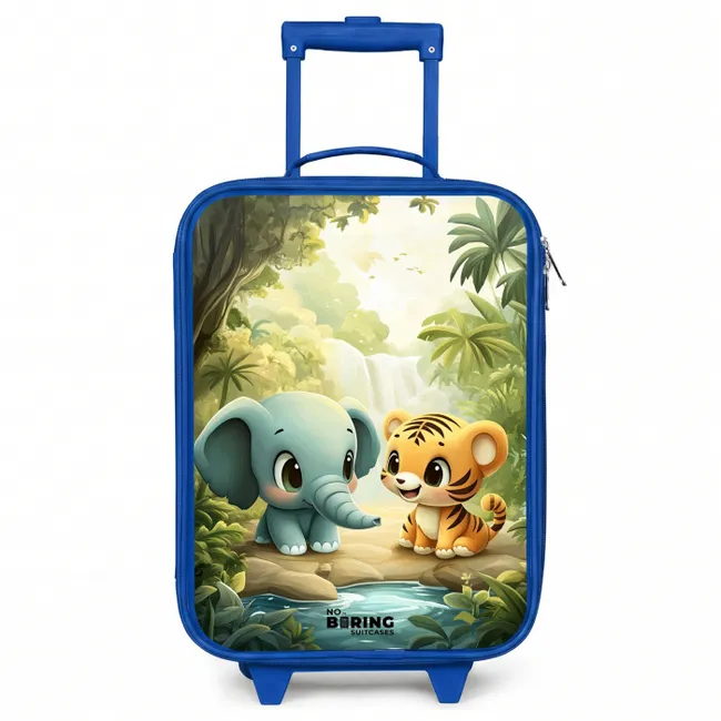 Kids’ Suitcase - Blue - Elephant - Tiger - Forest - Jungle