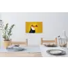 Toekan - Minimalistisch - Snavel - Oranje Muursticker klein -eettafel