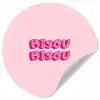 Bisou - Roze - Schaduw Wandcirkel behangsticker klein -3d