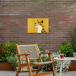 Cheetah - Illustratie - Geel Tuinposter op houten frame 2 cm dik klein -sfeer3