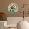 Bloemen - Vaas - Kaartje Wandcirkel behangsticker klein -sfeer1