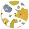 Dinosaurus - Patronen - Jongens - Dino - Kinderen Wandcirkel kunststof plaat 5mm dik klein -3d