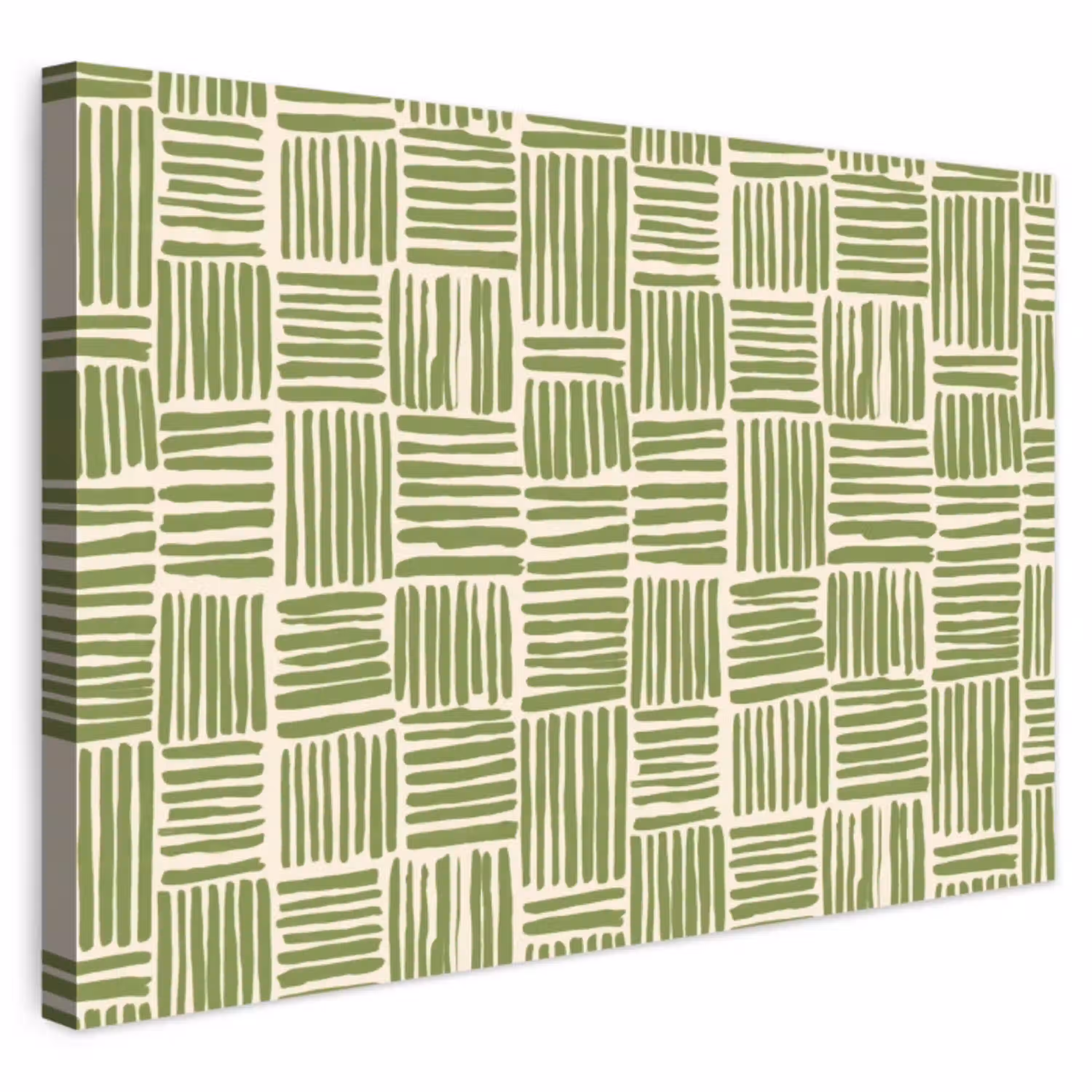 Saliegroen - Blokken - Handgetekend - Patroon Tuinposter op houten frame 2 cm dik klein 845 -3d
