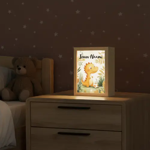 Dino - Voetbal - Oranje Light Box met kabel (Kinderlampje) klein -sfeer1_kind