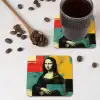 Vrouw - Kleurvlakken - Klassieke schilderkunst onderzetter kurk middel -sfeer2