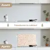 Beige - Aardspatroon keuken achterwand spatscherm klein -voor_na_FR
