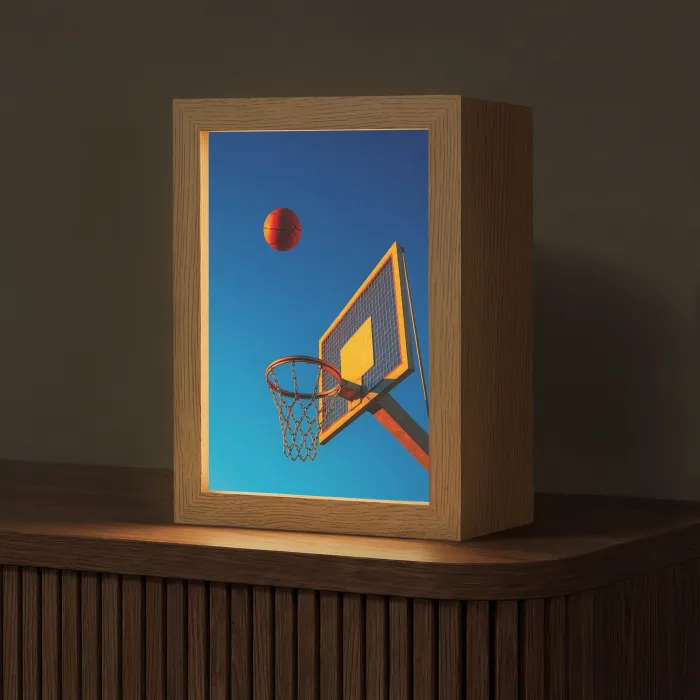 Basketbal -  Lucht - Ring Light Box met kabel (Tafellamp) klein -z3d_website