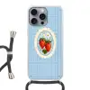 Aardbeien - Lijst - Rood - Geruit Hoesje iPhone 16 Pro Max met koord klein -3d