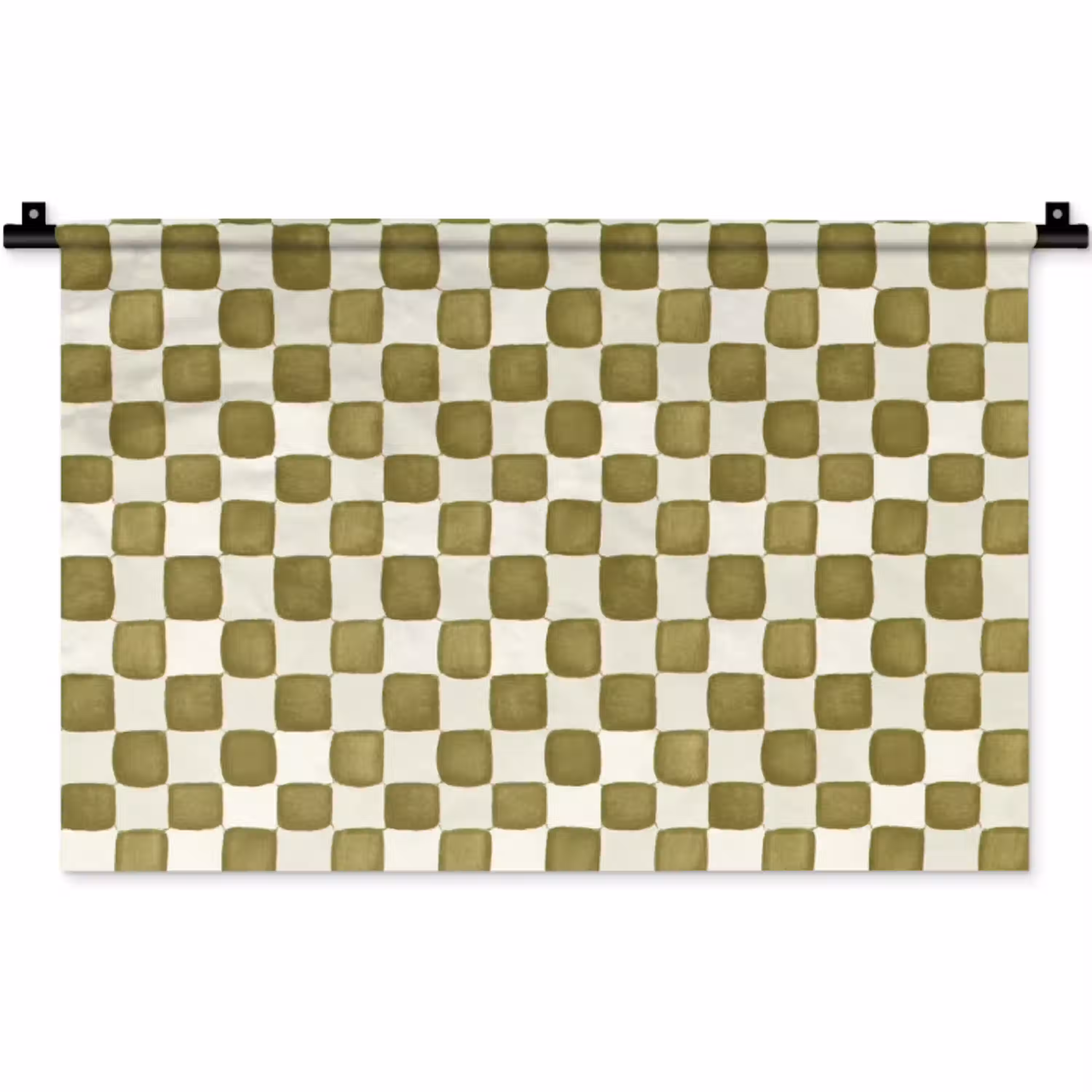 Schaak - Patroon - Groen Wandkleed katoen klein 269 -zz3d
