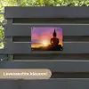 Boeddha silhouet bij zonsopgang tuinposter los doek klein -sfeer3