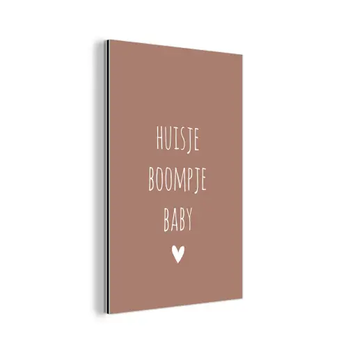 Spreuken - Quotes - Huisje boompje baby aluminium wit klein -3d
