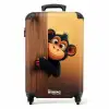 Een aap achter houten muur NBS - Handbagage koffer - Kinderen Unisex middel -productfoto_recht