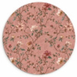 Botanisch - Bloemen - Roze Wandcirkel kunststof plaat 5mm dik klein 188 -3d