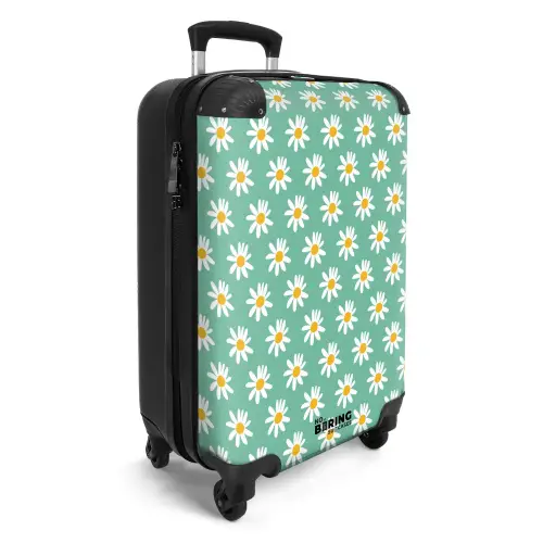 Vintage bloemenpatroon - Groen NBS - Handbagage koffer - Kinderen Unisex middel -productfoto_3d