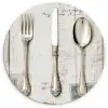 Zilver - Bestek - Hout Wandcirkel kunststof plaat 5mm dik klein -3d