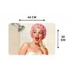 Vrouw - Douche - Roze Placemat vinyl groot -specs