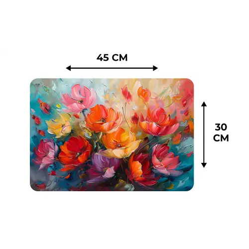 Bloemen - Kleurrijk - Verf - Abstract - Kunst Placemat vinyl groot -specs