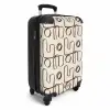 Bruine abstracte lijnen op beige achtergrond NBS - Handbagage koffer - Volwassenen Unisex middel -productfoto_3d